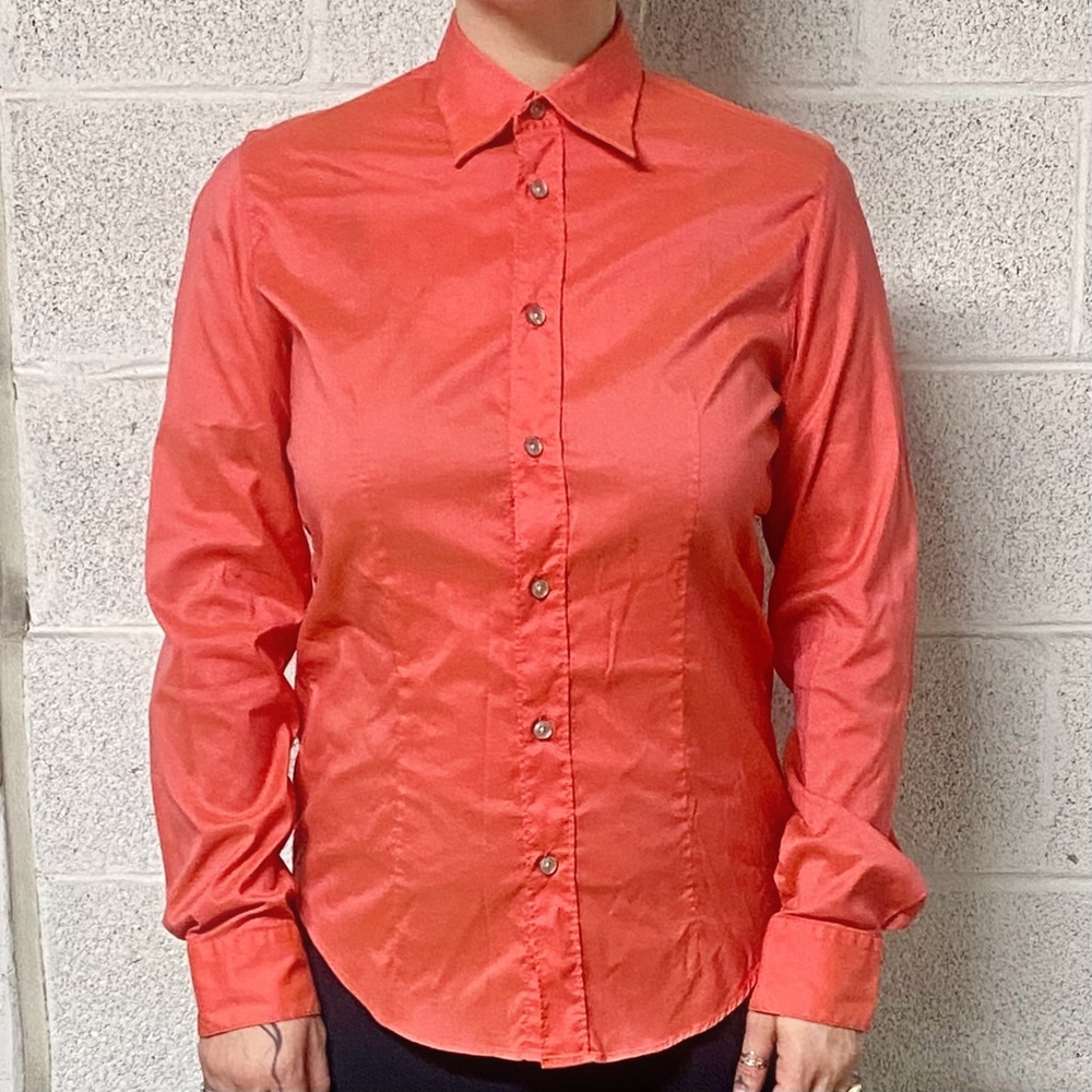 Hugo Boss Coral Metallic Vintage Y2K Dress Shirt